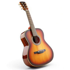 acoustic guitar on white background