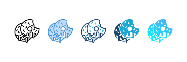 Donut icon set multiple style collection