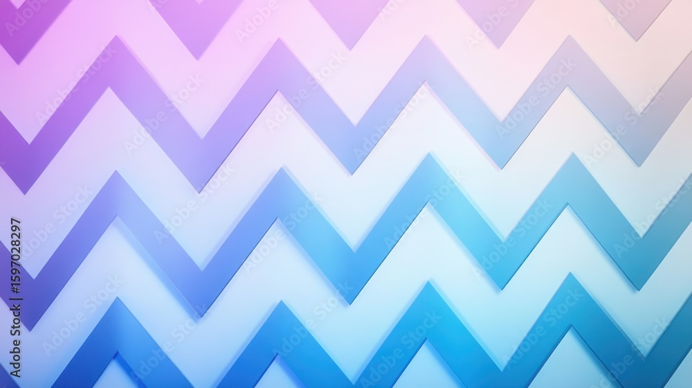 Poster a colorful zigzag pattern with shades of purple blue and white in a repeating wave like design