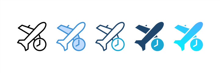 Delay icon set multiple style collection