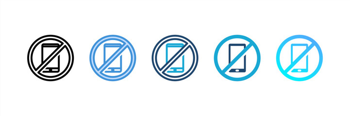 Phone Ban icon set multiple style collection