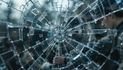 Shattered Reflections: A Broken Window's Fractured Reality