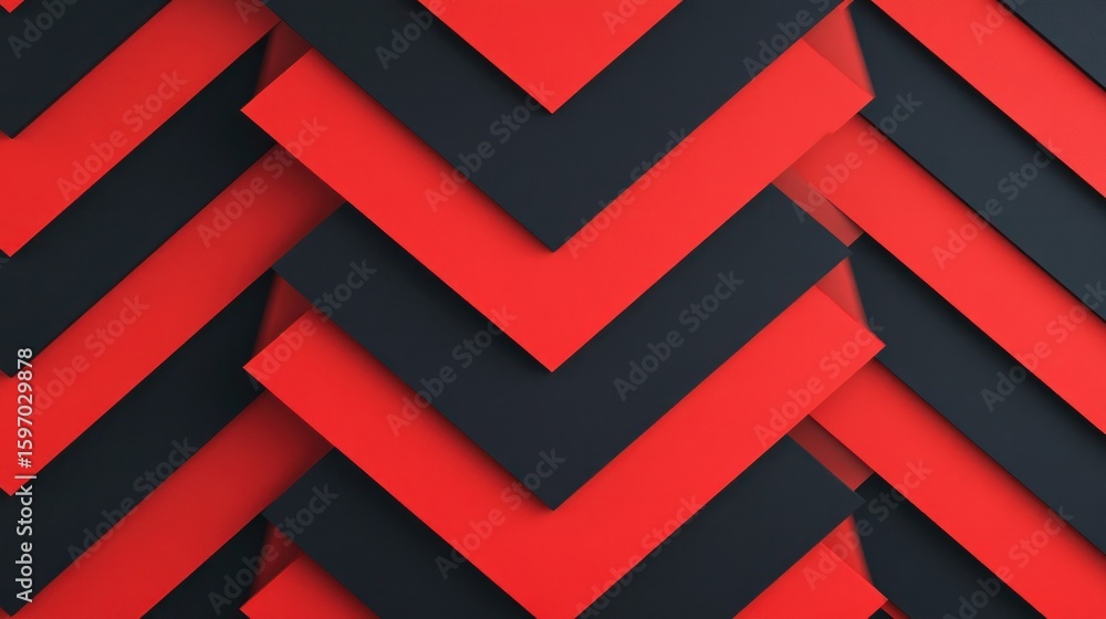 Poster abstract background with red and black chevron pattern creating a dynamic and modern design look