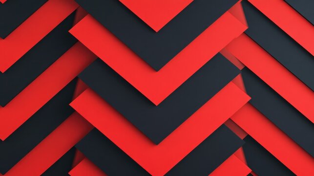 Abstract background with red and black chevron pattern creating a dynamic and modern design look