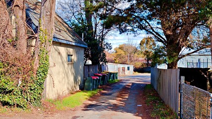Fototapeta premium Back alley in Braidwood, NSW, Australia.