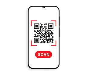 Qr Code Scan me template with a smartphone for application vector illustration