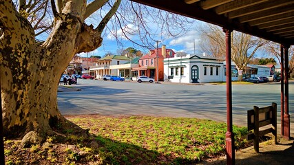 The main street in Braidwood features historic buildings in New South Wales, Australia. © Lucas