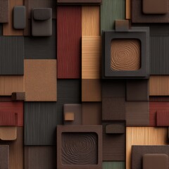 Elegant chocolate square tiles with embossed textures interior design contemporary topaz style