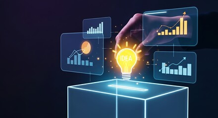 Anonymous suggestion box concept. A hand places a glowing 