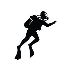 Scuba Diver Silhouette Icon
