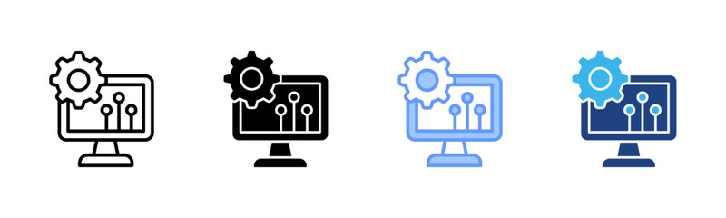 Digital Transformation icon set multiple style collection
