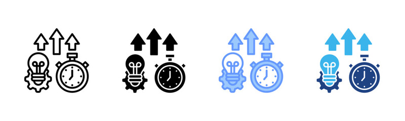 Productivity icon set multiple style collection