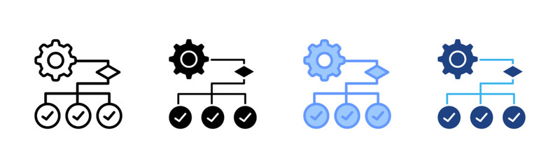 Methodology icon set multiple style collection