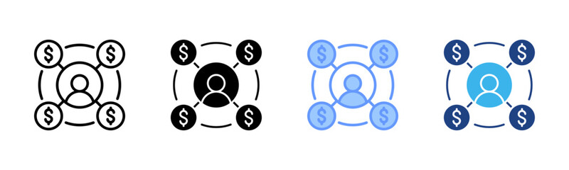 Affiliate Marketing  icon set multiple style collection