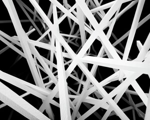 Abstract Geometric White Lines On Black Background