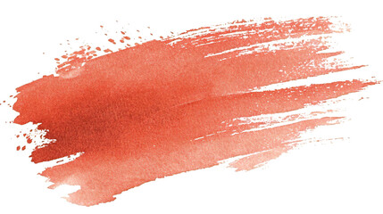 Abstract salmon-colored watercolor brush stroke with a transparent background, ideal for modern design elements or artistic overlays, offering a touch of handmade aesthetic for creative projects
