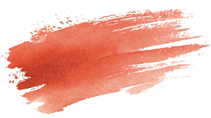Abstract salmon-colored watercolor brush stroke with a transparent background, ideal for modern design elements or artistic overlays, offering a touch of handmade aesthetic for creative projects