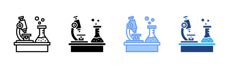 Laboratory icon set multiple style collection