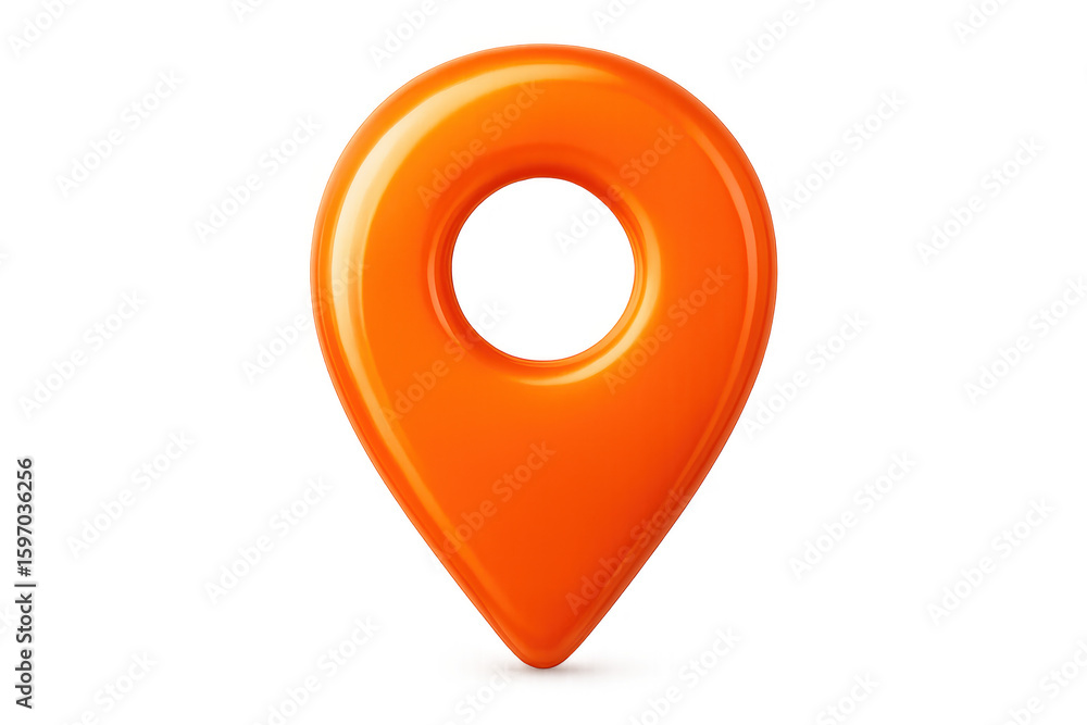 Aufkleber glossy orange location pin symbolizing global positioning, ideal for travel and navigation projects 