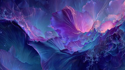 Abstract Digital Landscape Of Mountains In Space