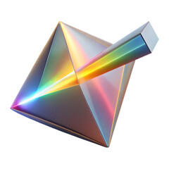 Abstract 3D Render: Prism and Beam of Light
