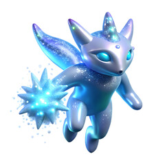 Futuristic Fantasy Creature with Cosmic Energy Orb