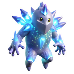 Futuristic Crystal Creature with Luminous Spikes