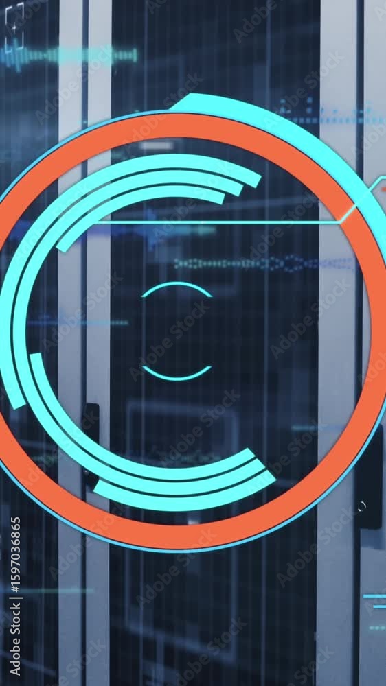 Poster animation of scope scanning with data processing over server room