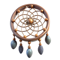 Intricate Dreamcatcher Design with Beads and Feathers