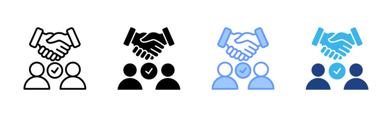 Joint Venture icon set multiple style collection