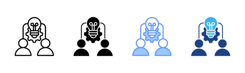 Knowledge Transfer icon set multiple style collection