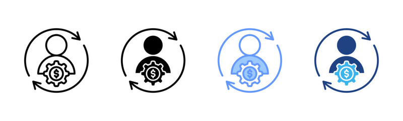 Entrepreneurship icon set multiple style collection