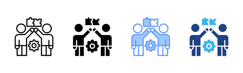 Collaboration icon set multiple style collection
