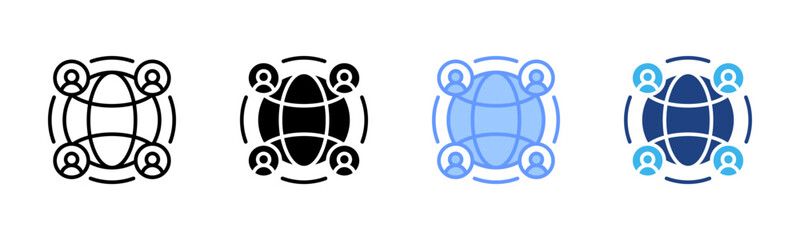 Globalization icon set multiple style collection