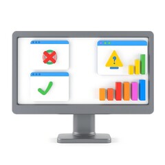 Computer screen displaying data and indicators