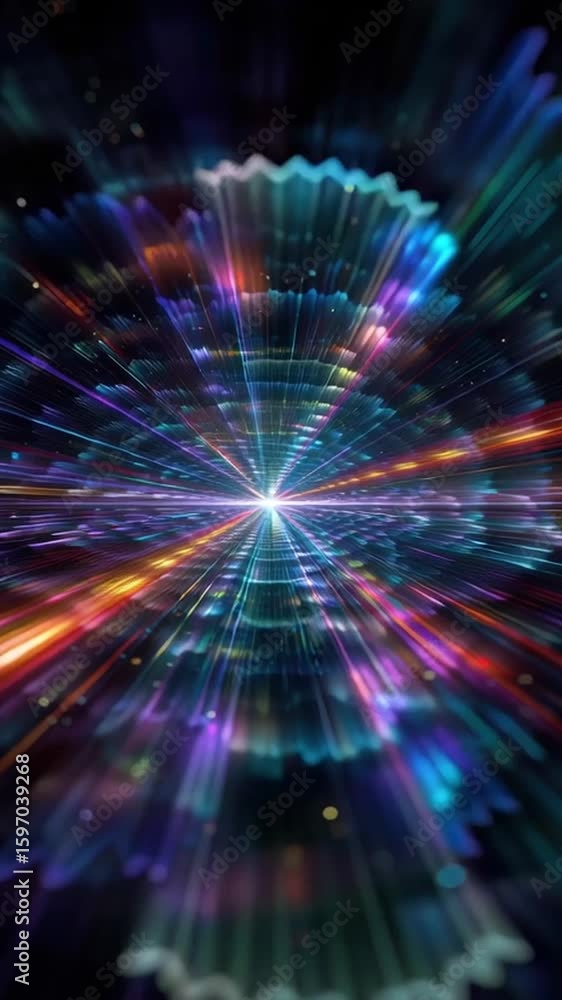 Aufkleber soundwave inspired texture colorful light burst with abstract motion effect in dark background