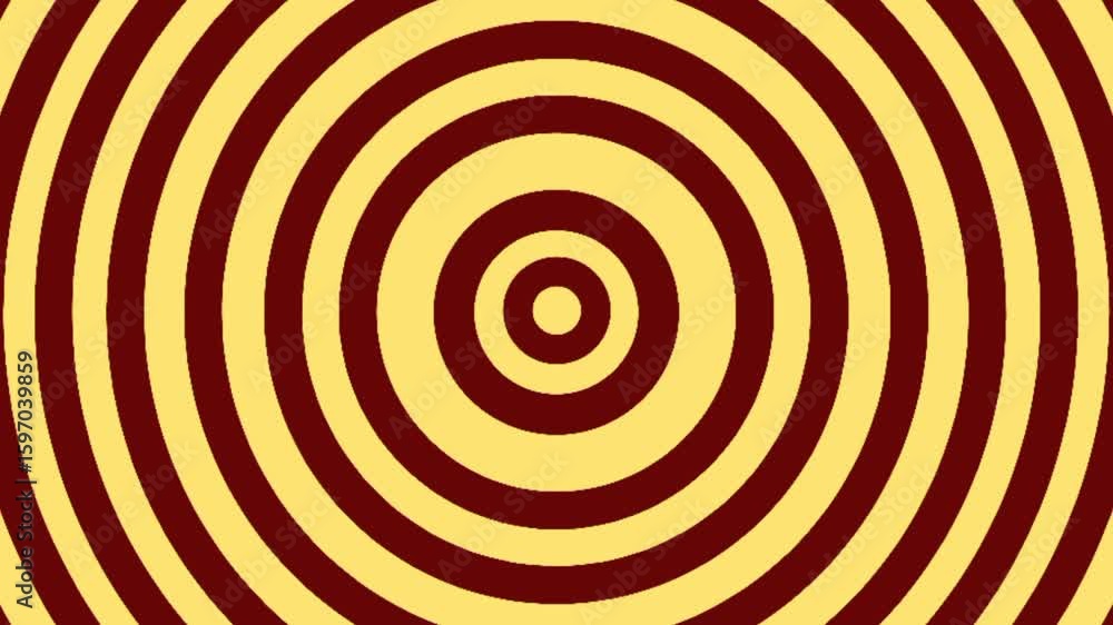 Poster red bullseye pattern animation with circular motion. abstract target circle design with dynamic conc