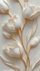 Delicate White Flowers With Golden Accents
