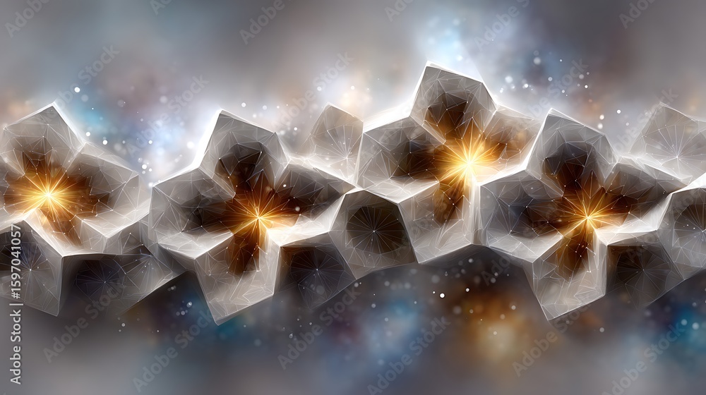 Aufkleber a seamless geometric pattern featuring overlapping octagons and stars in a vintage vector style with