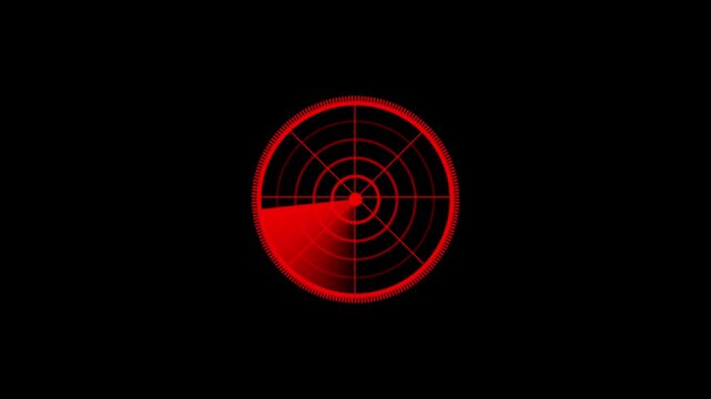 Abstract neon radar animated blue, green in dark background. Radar Navigation is looking for objects. Searching process in futuristic interface, 4k. Futuristic radar animation with scanning.