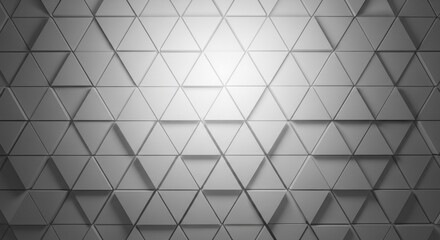 A modern geometric background featuring a pattern of repeating triangles in shades of gray, creating a textured surface with subtle light and shadow effects for a contemporary feel.