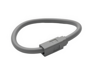 A sleek gray charging cable, showcasing a modern design with a minimalist look, ideal for tech enthusiasts.