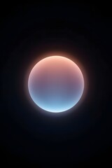 Obraz premium Glowing pink and blue sphere centered on a black background, representing futuristic technology, minimal abstract design, digital art, or cosmic energy and light aesthetics