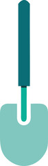 Fototapeta premium Abstract icon of a teal bar inserted into a light blue shape, connection or slot symbol, shovel