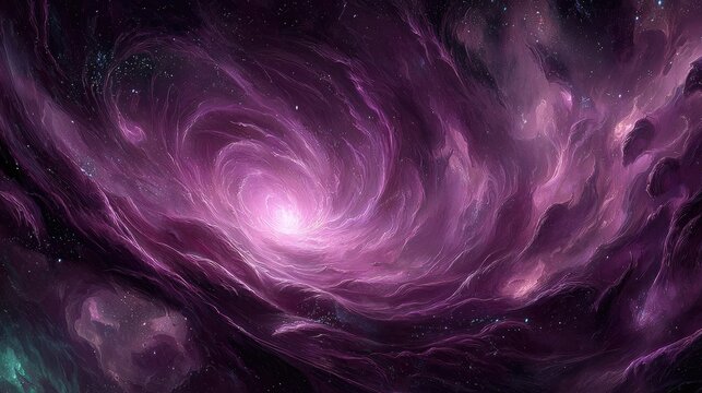 Pixelated Spiral Galaxy In Purple And Pink
