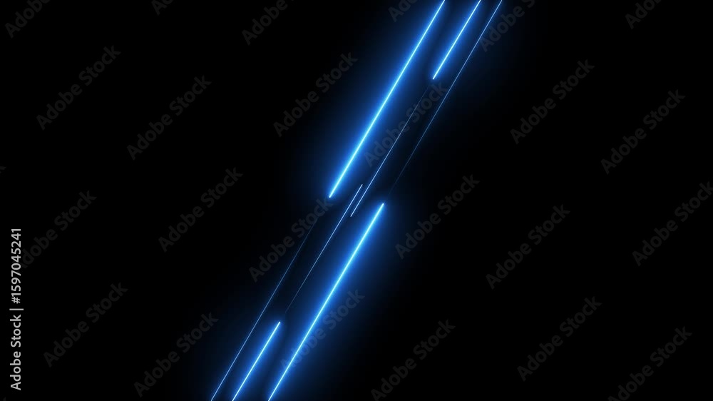 Poster abstract glowing neon lights blinking lines moving animation. colorful neon line moving on backgroun