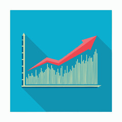 A rising stock market graph