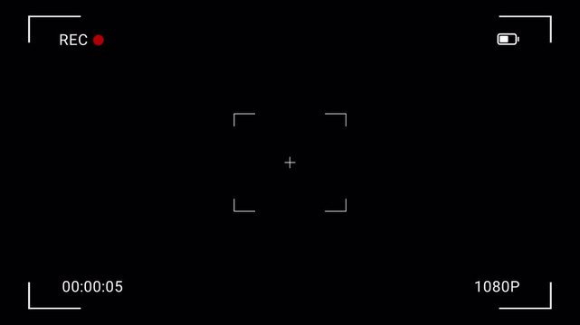   Smartphone video camera frame grid, recording overlay frame with timecode counter, vertical camera streaming recorder, footage. rec text camera recording icon blink animation,

