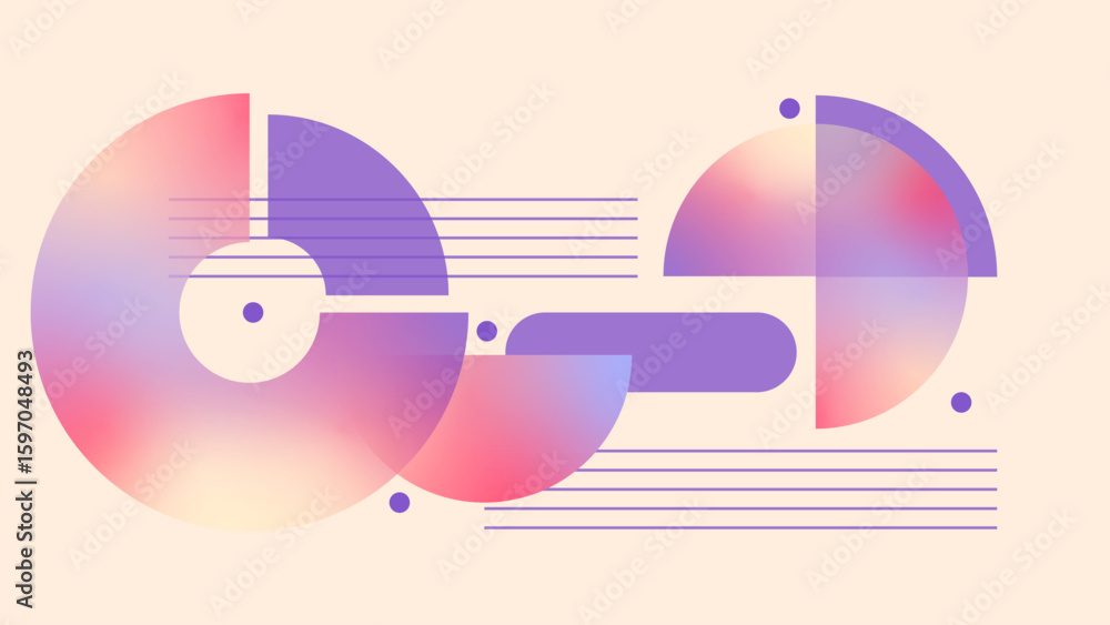 Poster futuristic abstract gradient backgrounds with geometric and minimalist elements