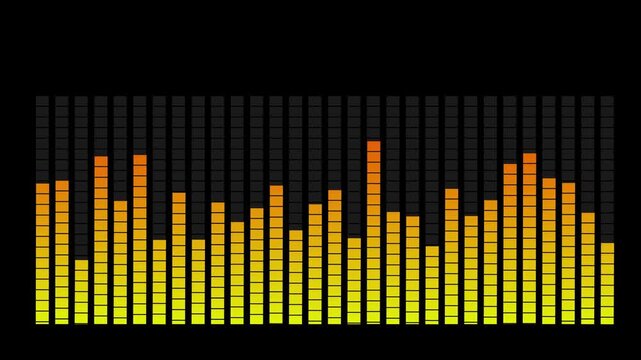 Audio Equalizer Bars Animation, Music Spectrum Analyzer, VU Meter Animation
